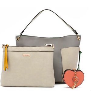 NIKKY Colorblock 3-in-1 Bucket Shoulder Bag Hobo